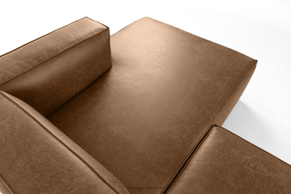 FEROX Narożnik w stylu loft tkanina skóropodobna brązowy prawy brązowy - zdjęcie 4