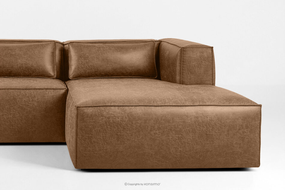 FEROX Narożnik w stylu loft tkanina skóropodobna brązowy prawy brązowy - zdjęcie 6