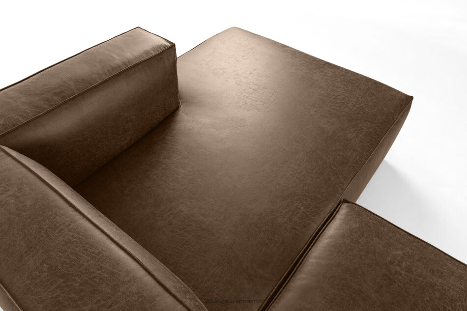 FEROX Narożnik w stylu loft tkanina skóropodobna ciemny brązowy prawy ciemny brązowy - zdjęcie 4