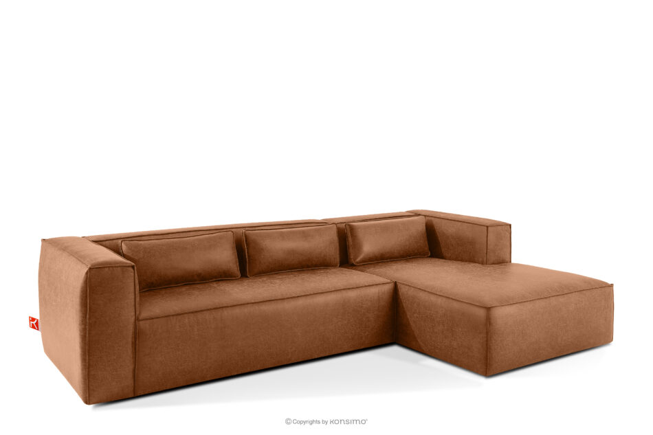 FEROX Narożnik w stylu loft tkanina skóropodobna rudy prawy rudy - zdjęcie 2