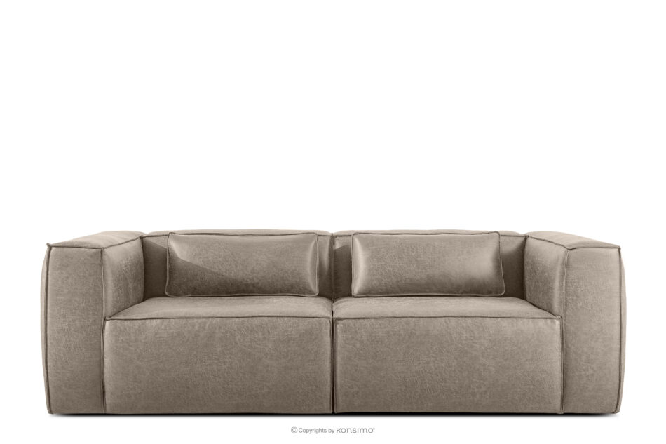 FEROX Sofa trzyosobowa w stylu loft tkanina skóropodobna jasny szary jasny szary - zdjęcie 0