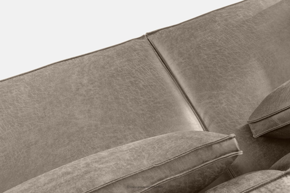 FEROX Sofa trzyosobowa w stylu loft tkanina skóropodobna jasny szary jasny szary - zdjęcie 4