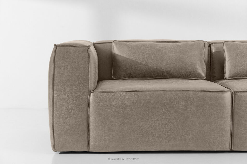 FEROX Sofa trzyosobowa w stylu loft tkanina skóropodobna jasny szary jasny szary - zdjęcie 6