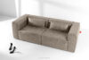 FEROX Sofa trzyosobowa w stylu loft tkanina skóropodobna jasny szary jasny szary - zdjęcie 2