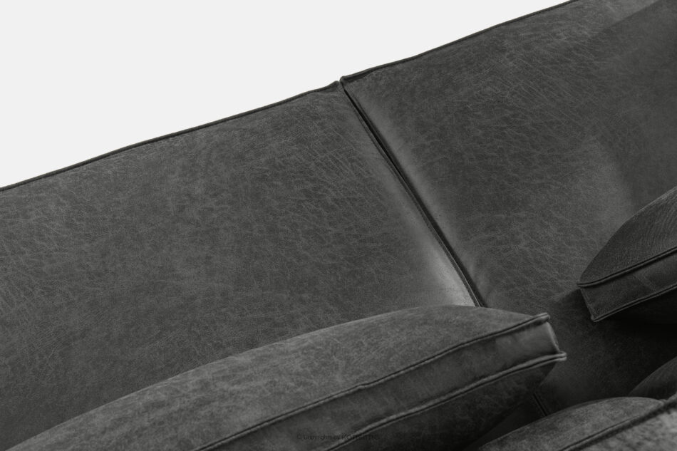 FEROX Sofa trzyosobowa w stylu loft tkanina skóropodobna ciemny szary ciemny szary - zdjęcie 4