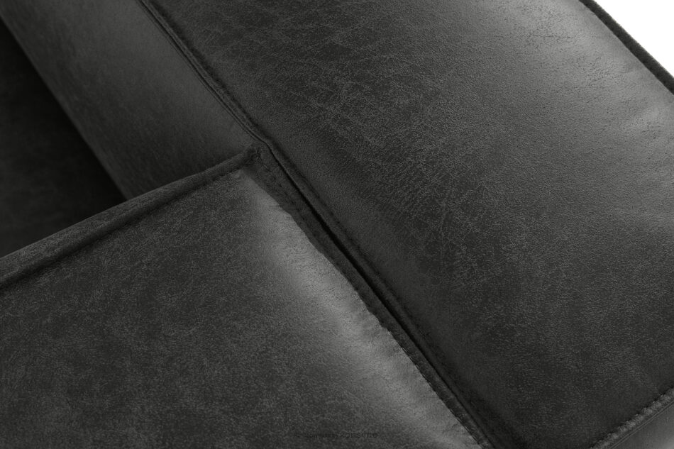 FEROX Sofa trzyosobowa w stylu loft tkanina skóropodobna ciemny szary ciemny szary - zdjęcie 5