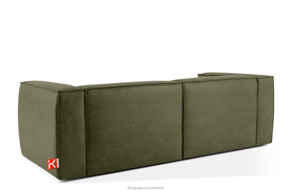 FEROX Sofa trzyosobowa w stylu loft tkanina skóropodobna zielony zielony - zdjęcie 3