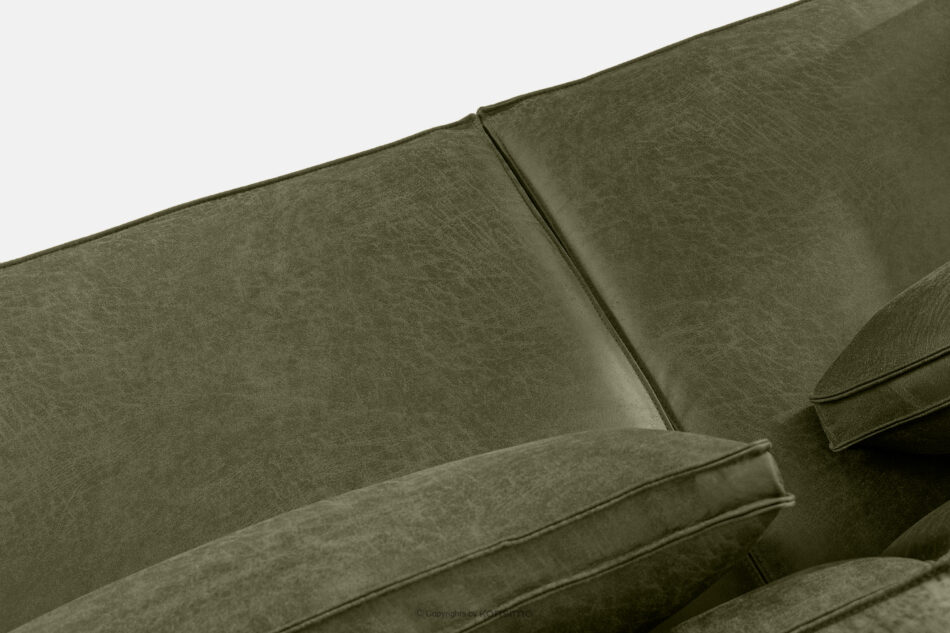 FEROX Sofa trzyosobowa w stylu loft tkanina skóropodobna zielony zielony - zdjęcie 4