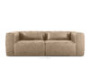 Sofa trzyosobowa w stylu loft tkanina skóropodobna beżowy