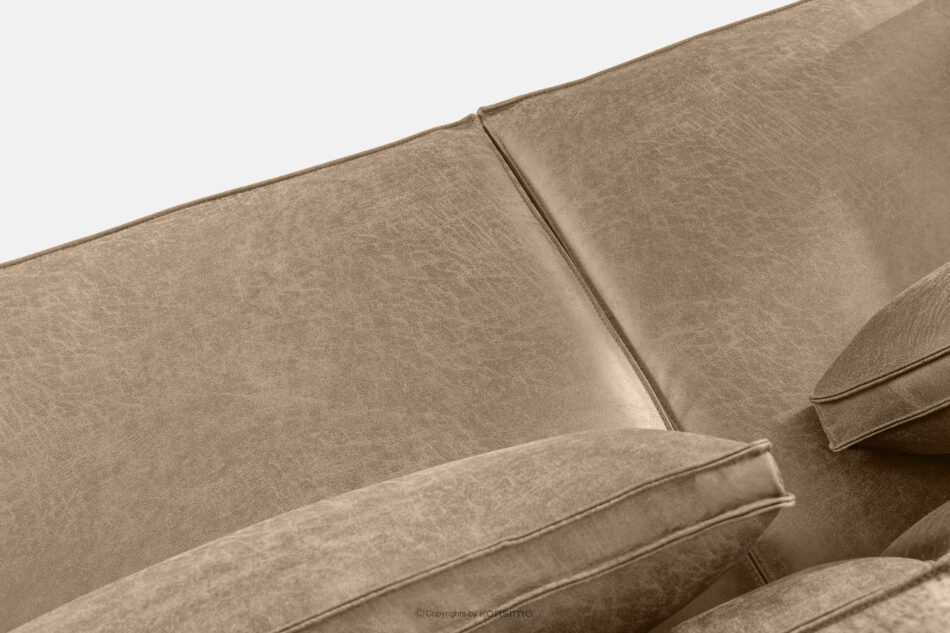 FEROX Sofa trzyosobowa w stylu loft tkanina skóropodobna beżowy beżowy - zdjęcie 4