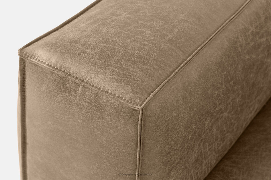 FEROX Sofa trzyosobowa w stylu loft tkanina skóropodobna beżowy beżowy - zdjęcie 9