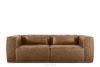 Sofa trzyosobowa w stylu loft tkanina skóropodobna brązowy