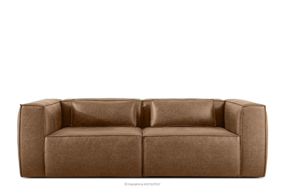 FEROX Sofa trzyosobowa w stylu loft tkanina skóropodobna brązowy brązowy - zdjęcie 0