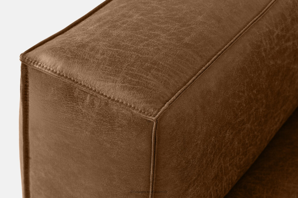 FEROX Sofa trzyosobowa w stylu loft tkanina skóropodobna brązowy brązowy - zdjęcie 9