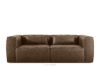 Sofa trzyosobowa w stylu loft tkanina skóropodobna ciemny brązowy