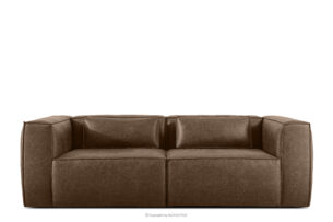FEROX, https://konsimo.pl/kolekcja/ferox/ Sofa trzyosobowa w stylu loft tkanina skóropodobna ciemny brązowy ciemny brązowy - zdjęcie