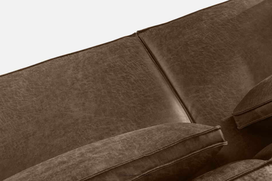 FEROX Sofa trzyosobowa w stylu loft tkanina skóropodobna ciemny brązowy ciemny brązowy - zdjęcie 4