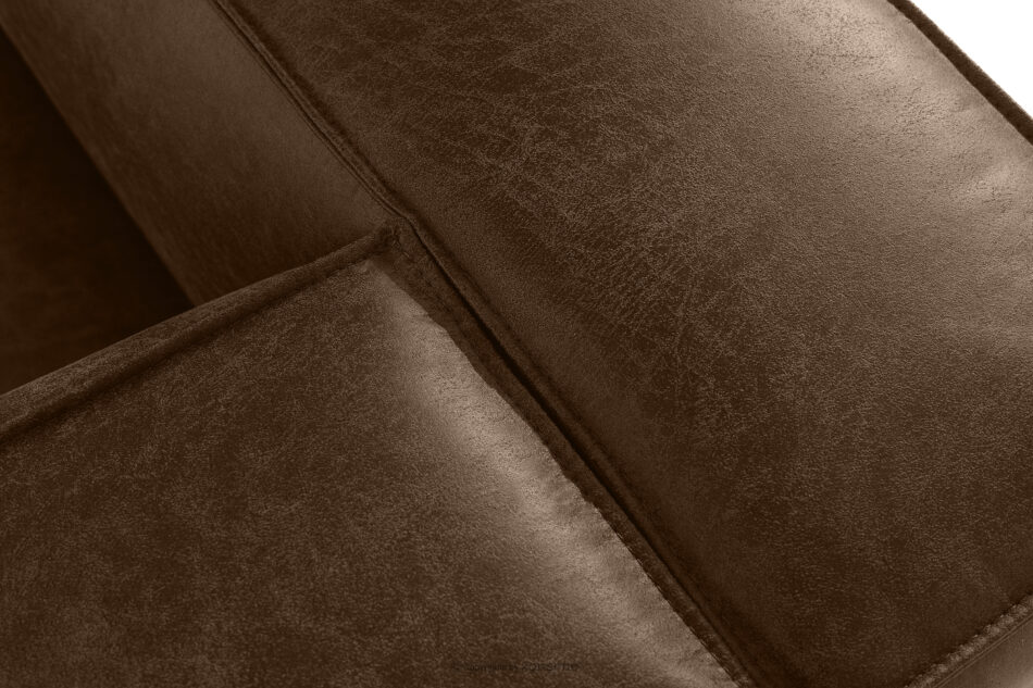 FEROX Sofa trzyosobowa w stylu loft tkanina skóropodobna ciemny brązowy ciemny brązowy - zdjęcie 5