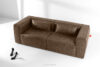 FEROX Sofa trzyosobowa w stylu loft tkanina skóropodobna ciemny brązowy ciemny brązowy - zdjęcie 2