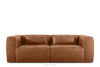 Sofa trzyosobowa w stylu loft tkanina skóropodobna rudy