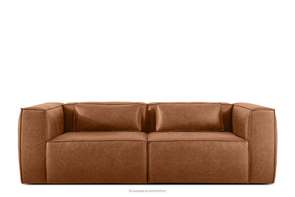 FEROX Sofa trzyosobowa w stylu loft tkanina skóropodobna rudy rudy - zdjęcie 0