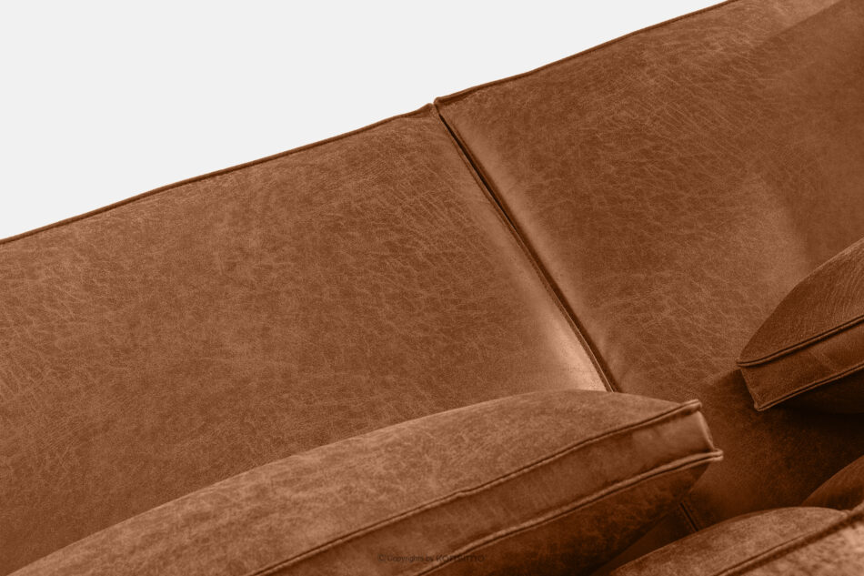 FEROX Sofa trzyosobowa w stylu loft tkanina skóropodobna rudy rudy - zdjęcie 4