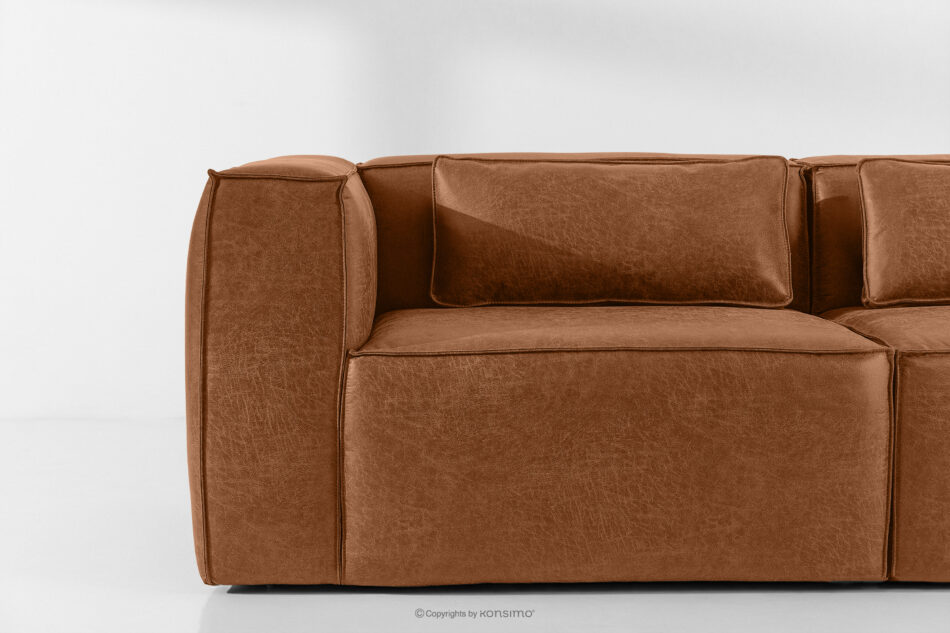 FEROX Sofa trzyosobowa w stylu loft tkanina skóropodobna rudy rudy - zdjęcie 6