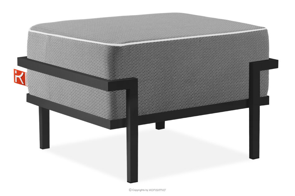 TRIGLO Puf ogrodowy na metalowych nóżkach ciemny szary/czarny/biały ciemny szary/czarny/biały - zdjęcie 2