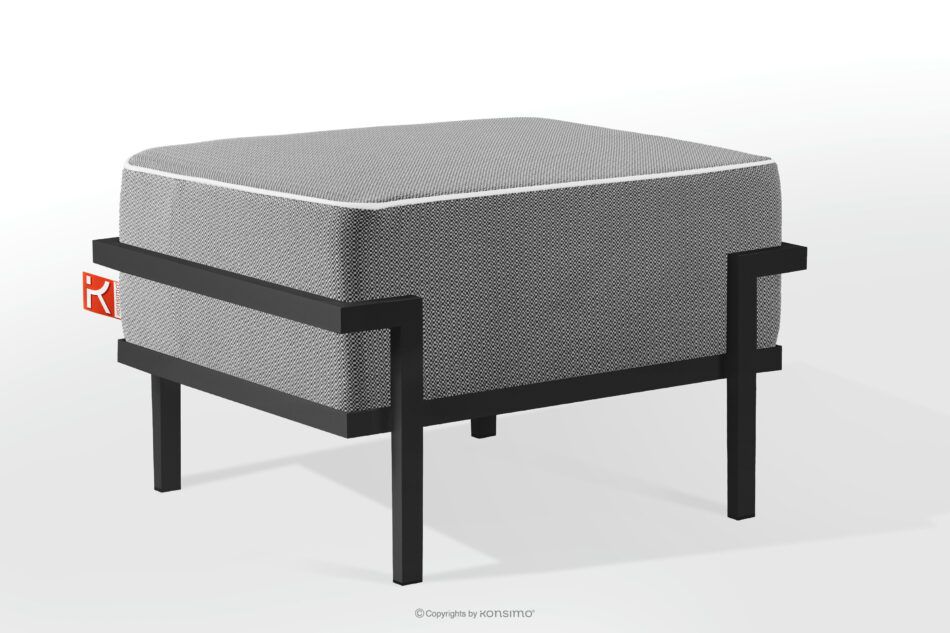 TRIGLO Puf ogrodowy na metalowych nóżkach ciemny szary/czarny/biały ciemny szary/czarny/biały - zdjęcie 1