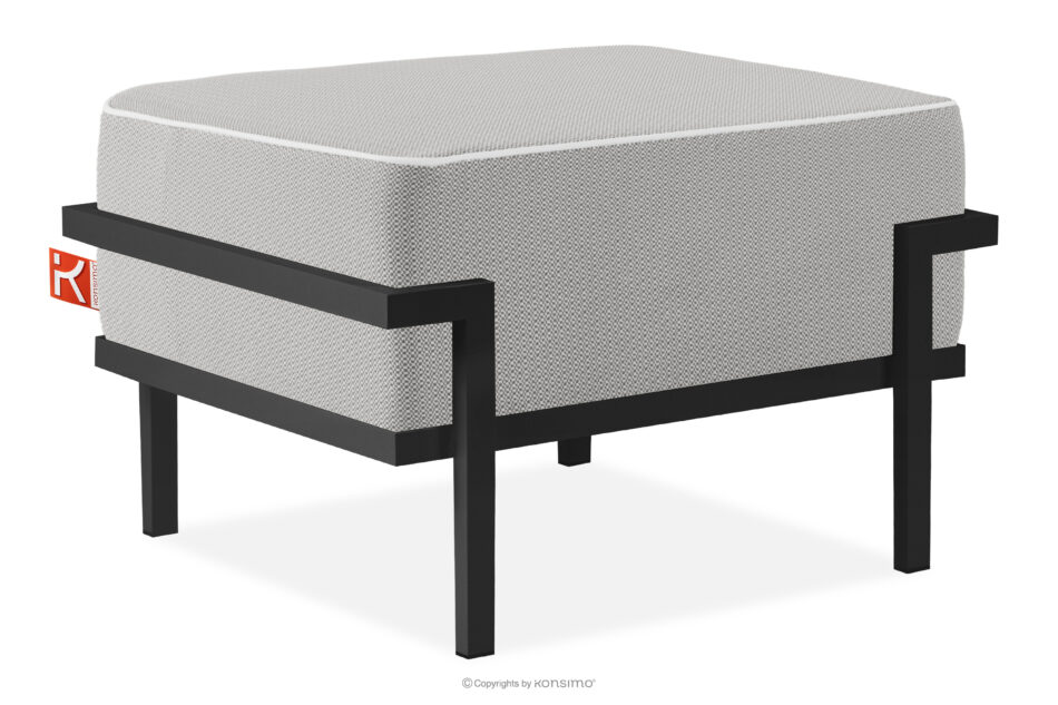 TRIGLO Puf ogrodowy na metalowych nóżkach ciemny szary/ciemny szary/biały ciemny szary/ciemny szary/biały - zdjęcie 2