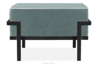 Puf ogrodowy na metalowych nóżkach ciemny szary/ciemny zielony/biały