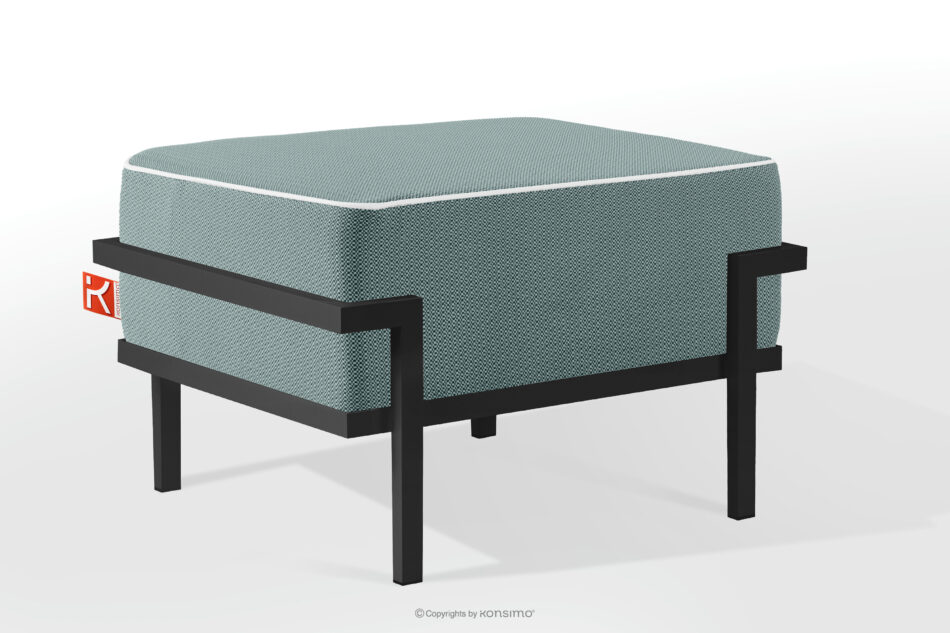 TRIGLO Puf ogrodowy na metalowych nóżkach ciemny szary/ciemny zielony/biały ciemny szary/ciemny zielony/biały - zdjęcie 1