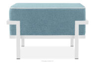 Puf ogrodowy na metalowych nóżkach biały/morski/biały