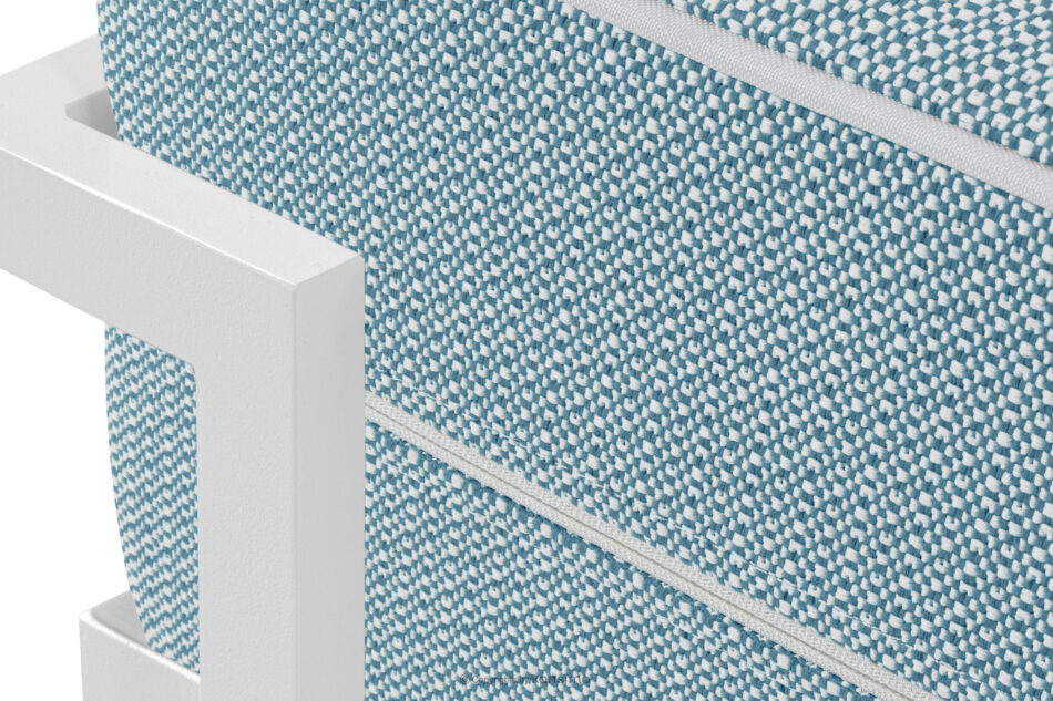 TRIGLO Puf ogrodowy na metalowych nóżkach biały/morski/biały biały/morski/biały - zdjęcie 4