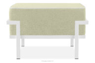 Puf ogrodowy na metalowych nóżkach biały/jasny zielony/biały