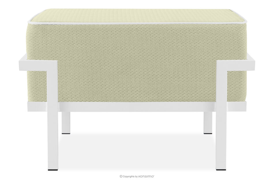 TRIGLO Puf ogrodowy na metalowych nóżkach biały/jasny zielony/biały biały/jasny zielony/biały - zdjęcie 0