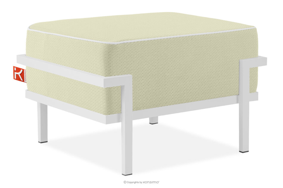 TRIGLO Puf ogrodowy na metalowych nóżkach biały/jasny zielony/biały biały/jasny zielony/biały - zdjęcie 2