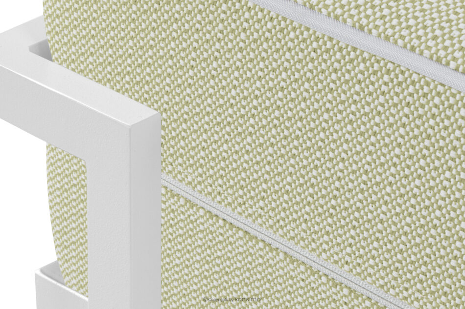 TRIGLO Puf ogrodowy na metalowych nóżkach biały/jasny zielony/biały biały/jasny zielony/biały - zdjęcie 4