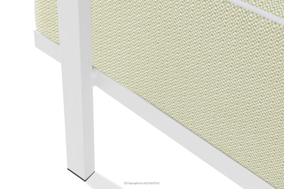 TRIGLO Puf ogrodowy na metalowych nóżkach biały/jasny zielony/biały biały/jasny zielony/biały - zdjęcie 5