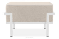 Puf ogrodowy na metalowych nóżkach biały/ciemny beżowy/biały