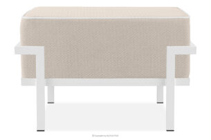 TRIGLO, https://konsimo.pl/kolekcja/triglo/ Puf ogrodowy na metalowych nóżkach biały/ciemny beżowy/biały biały/ciemny beżowy/biały - zdjęcie