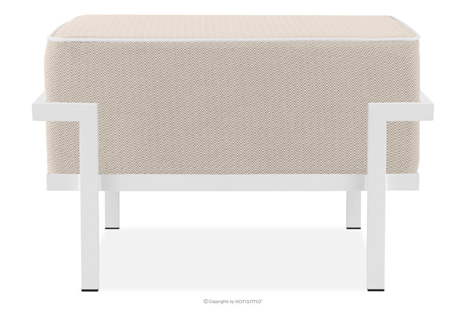 TRIGLO Puf ogrodowy na metalowych nóżkach biały/ciemny beżowy/biały biały/ciemny beżowy/biały - zdjęcie 0