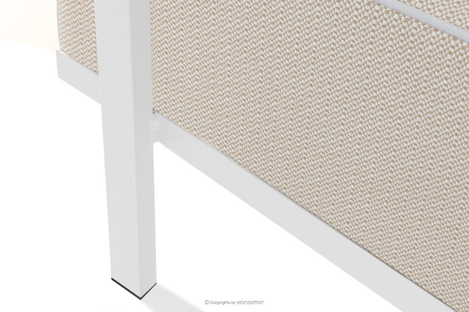 TRIGLO Puf ogrodowy na metalowych nóżkach biały/ciemny beżowy/biały biały/ciemny beżowy/biały - zdjęcie 5