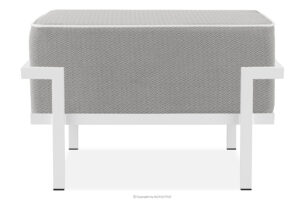 TRIGLO, https://konsimo.pl/kolekcja/triglo/ Puf ogrodowy na metalowych nóżkach biały/ciemny szary/biały biały/ciemny szary/biały - zdjęcie