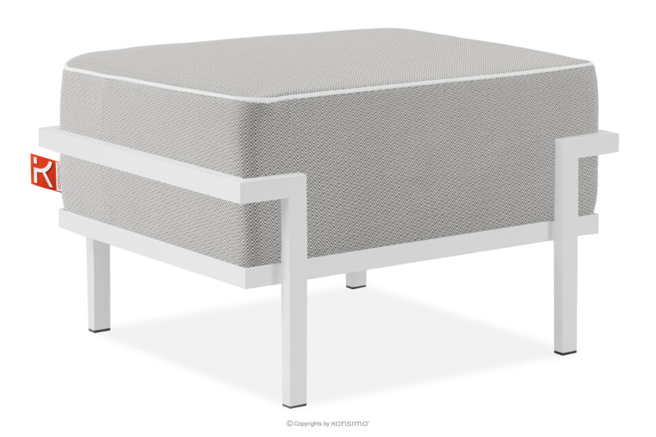 TRIGLO Puf ogrodowy na metalowych nóżkach biały/ciemny szary/biały biały/ciemny szary/biały - zdjęcie 2