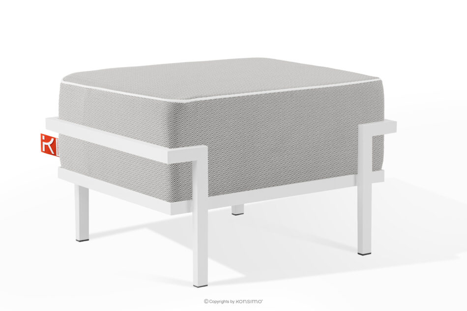 TRIGLO Puf ogrodowy na metalowych nóżkach biały/ciemny szary/biały biały/ciemny szary/biały - zdjęcie 1