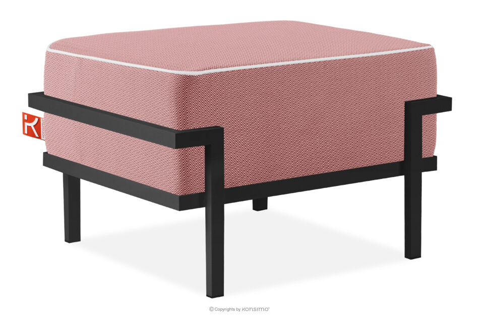 TRIGLO Puf ogrodowy na metalowych nóżkach ciemny szary/czerwony/biały ciemny szary/czerwony/biały - zdjęcie 2