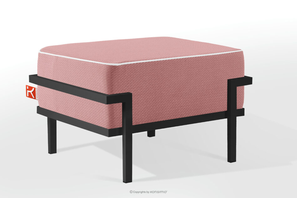 TRIGLO Puf ogrodowy na metalowych nóżkach ciemny szary/czerwony/biały ciemny szary/czerwony/biały - zdjęcie 1