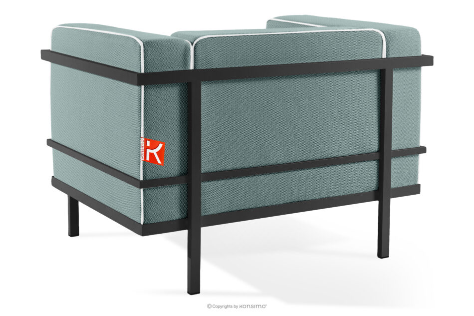 TRIGLO Nowoczesny fotel ogrodowy na metalowych nóżkachciemny szary/ciemny zielony/biały ciemny szary/ciemny zielony/biały - zdjęcie 3