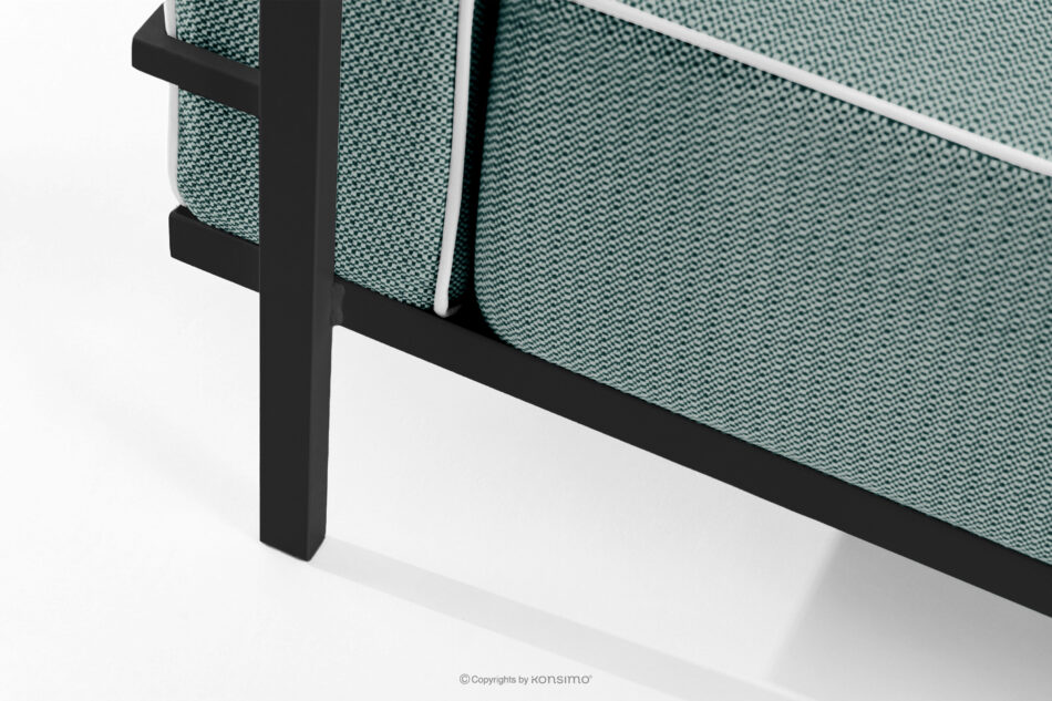 TRIGLO Nowoczesny fotel ogrodowy na metalowych nóżkachciemny szary/ciemny zielony/biały ciemny szary/ciemny zielony/biały - zdjęcie 6